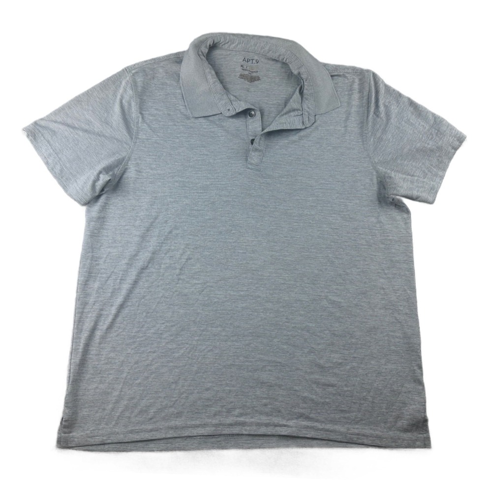 Apt 9 Polo Shirt Men‎ XL Gray Premier Flex Performance Short Sleeve Athletic